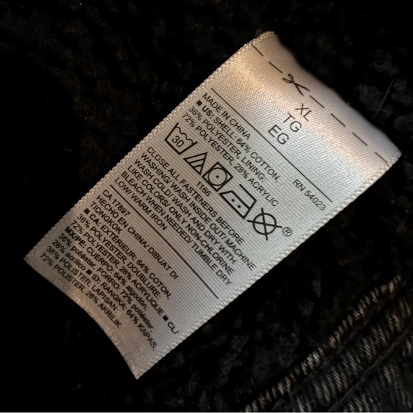 Old Navy Washed Black Denim Sherpi Lined Jean Jacket - Picture 6 of 7